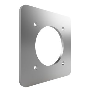 Show Solutions 12 inch by 12 inch square aluminum truss spacer plate, 1/2 inch thickness, for bolted truss systems.